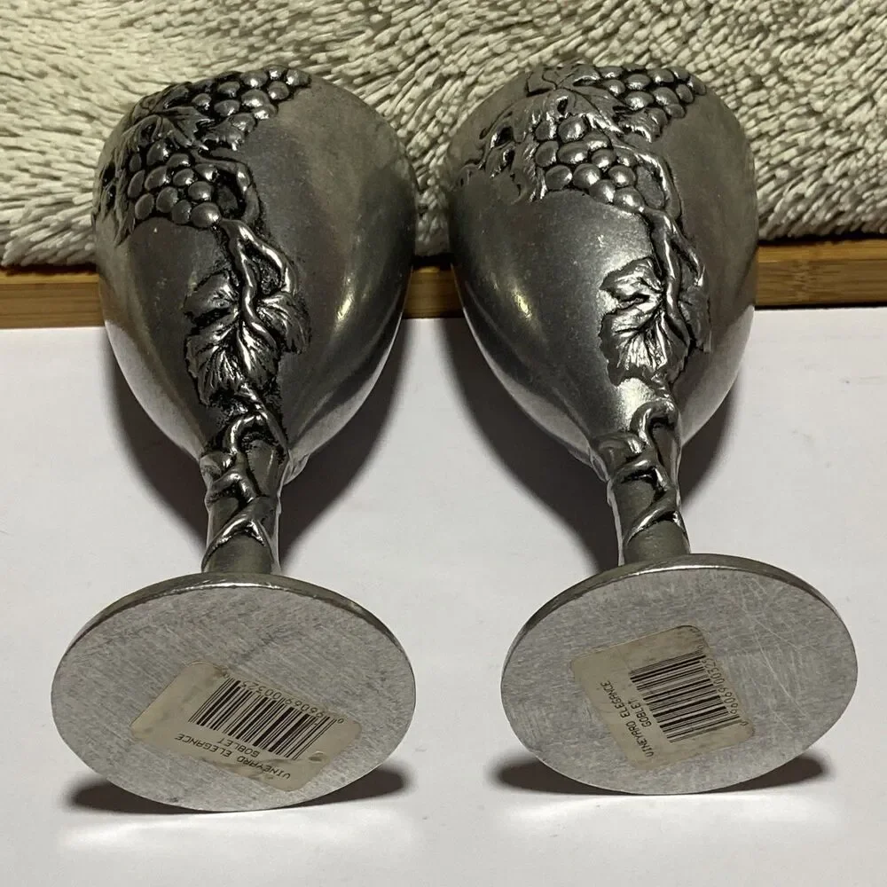 Set of 2 Goblets Vineyard Elegance renaissance ￼festival ￼vintage pewter new